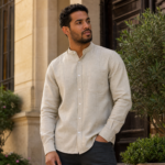 Mandarin Collar Linen Shirt